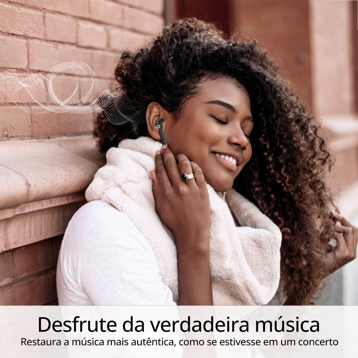 Fone Bluetooth Sem Fio 1HORA AUT201 – USB‑C, Som Imersivo e 22h de Bateria
