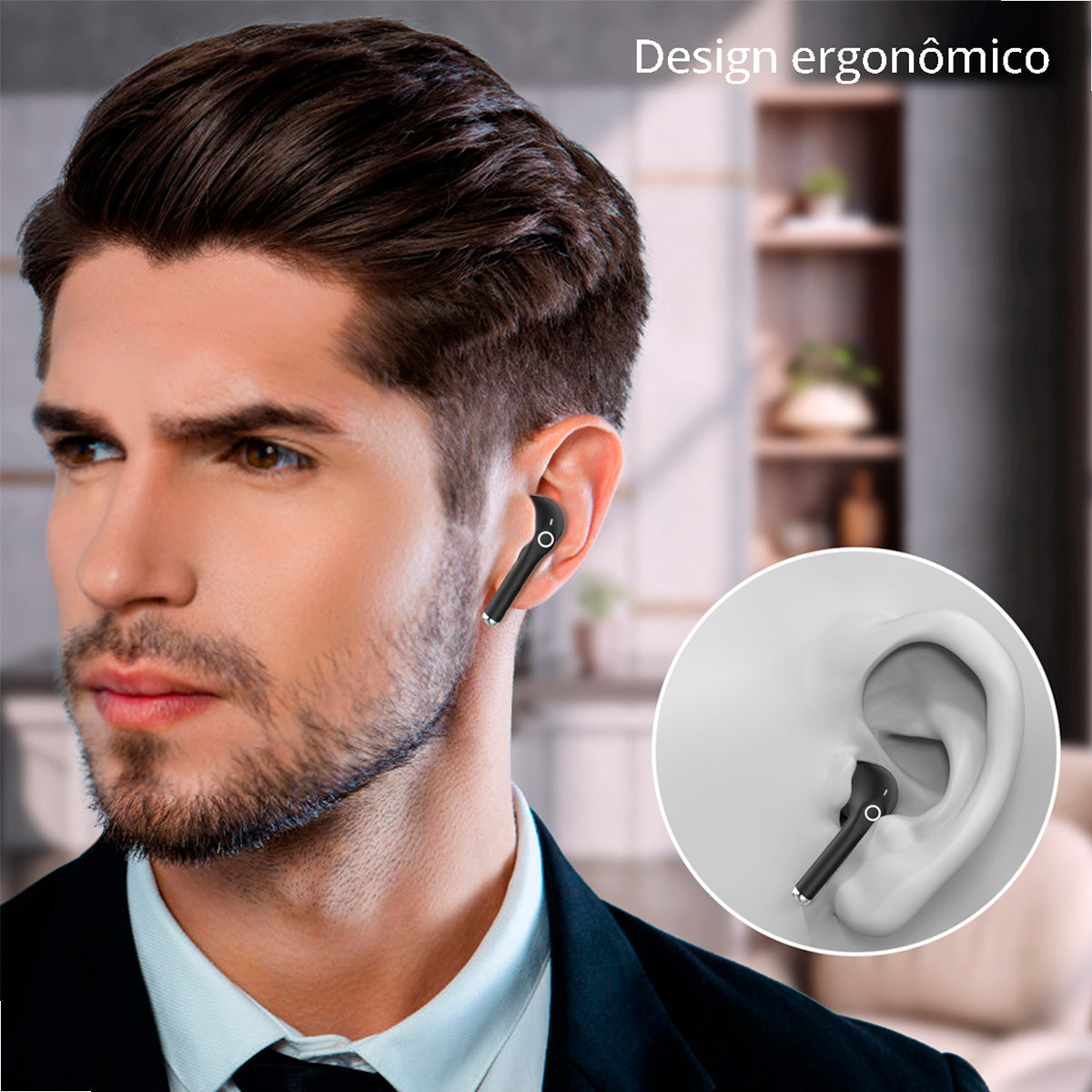 Fone Bluetooth Sem Fio 1HORA AUT201 – USB‑C, Som Imersivo e 22h de Bateria