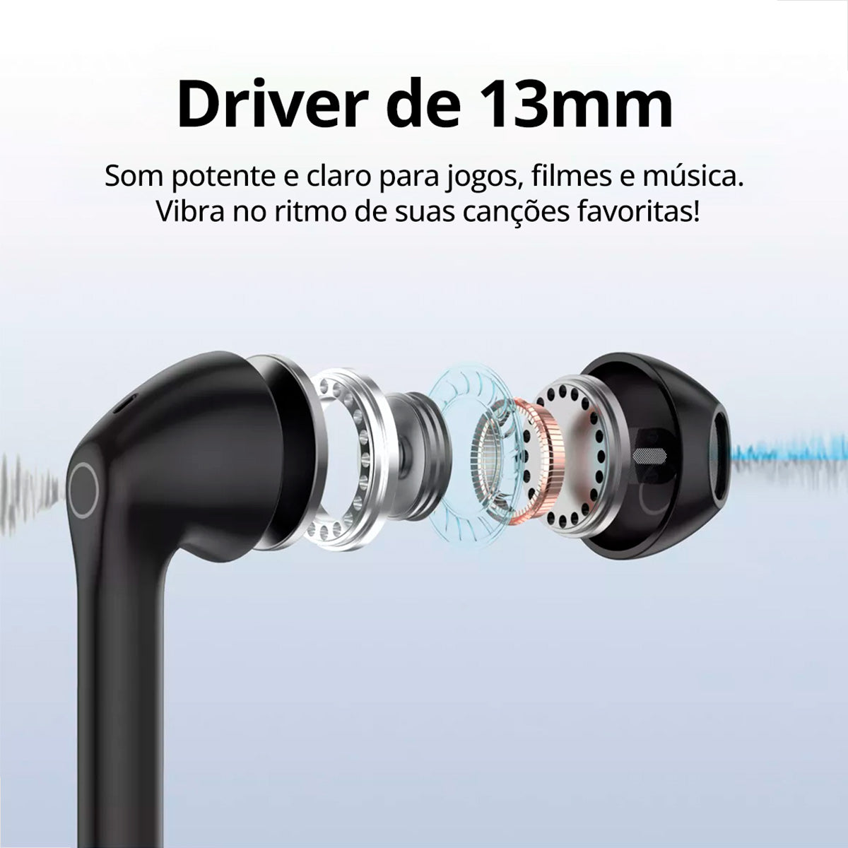 Fone Bluetooth Sem Fio 1HORA AUT201 – USB‑C, Som Imersivo e 22h de Bateria