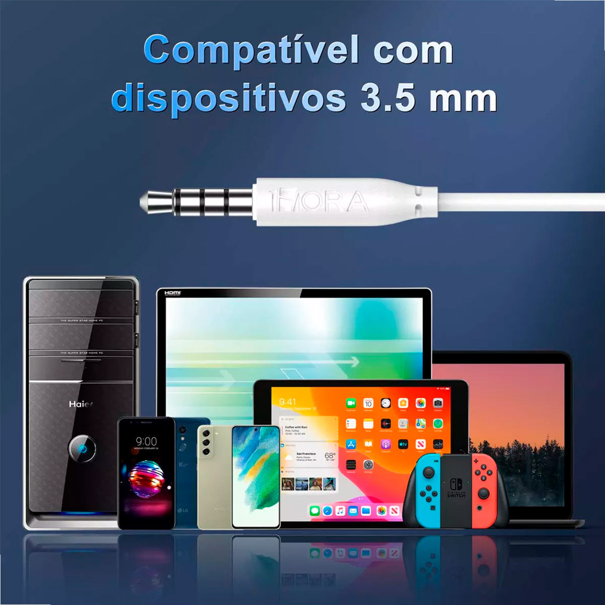 Fone com Fio P2 3.5mm 1Hora LTX-LH023 – Som Estéreo | Modelo AUT117
