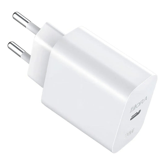 Carregador Tipo-C Turbo 20W GAR152 da 1HORA com design compacto e cor branca